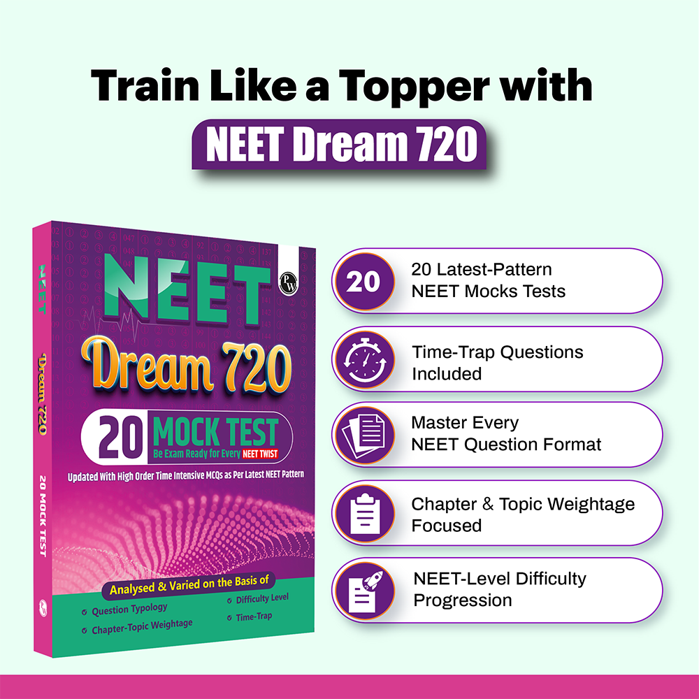 20 NEET Dream 720 Mock Tests For 2026 Exams | Full Syllabus Tests of Physics, Chemistry & Biology | Latest Pattern NEET Solved Mocks Papers with High Order Time Intensive MCQs