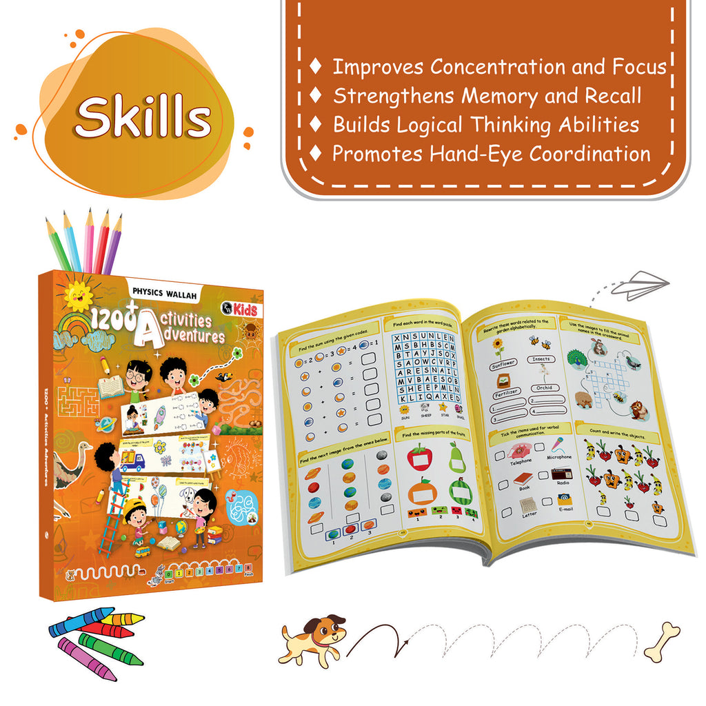 PW Activities Book For Kids 4+ Years Old | 1200+ Adventure Activities | Puzzles, Mind Games, Maze and Challenges Designed Activity Book For Growing Kids For Endless Fun
