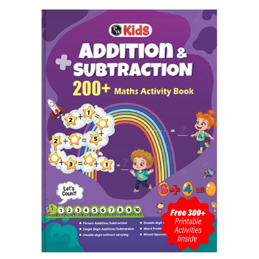 200+ Addition & Subtraction Maths Activity book for 3 to 6 Years Old | Free 300+ Worksheets, Activities and Parenting Tips | Addition Subtraction Practice Book, Word Problems & Puzzles