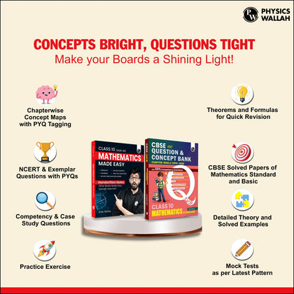 CBSE Class 10 Mathematics Made Easy Handwritten Notes with Question & Concept Bank (QCB) Maths Standard By Ritik Mishra Combo Set of 2 Books For 2026-27 Board Exams