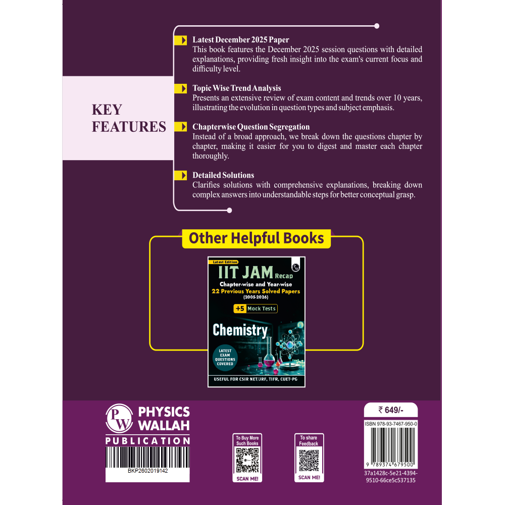 PW CSIR NET Recap Chemical Sciences PYQ Chapterwise & Yearwise Previous 11 Years Solved Papers (2015-December 2025) | Latest December 2025 Paper Covered l For TIFR, JEST, GATE and IIT JAM Exams