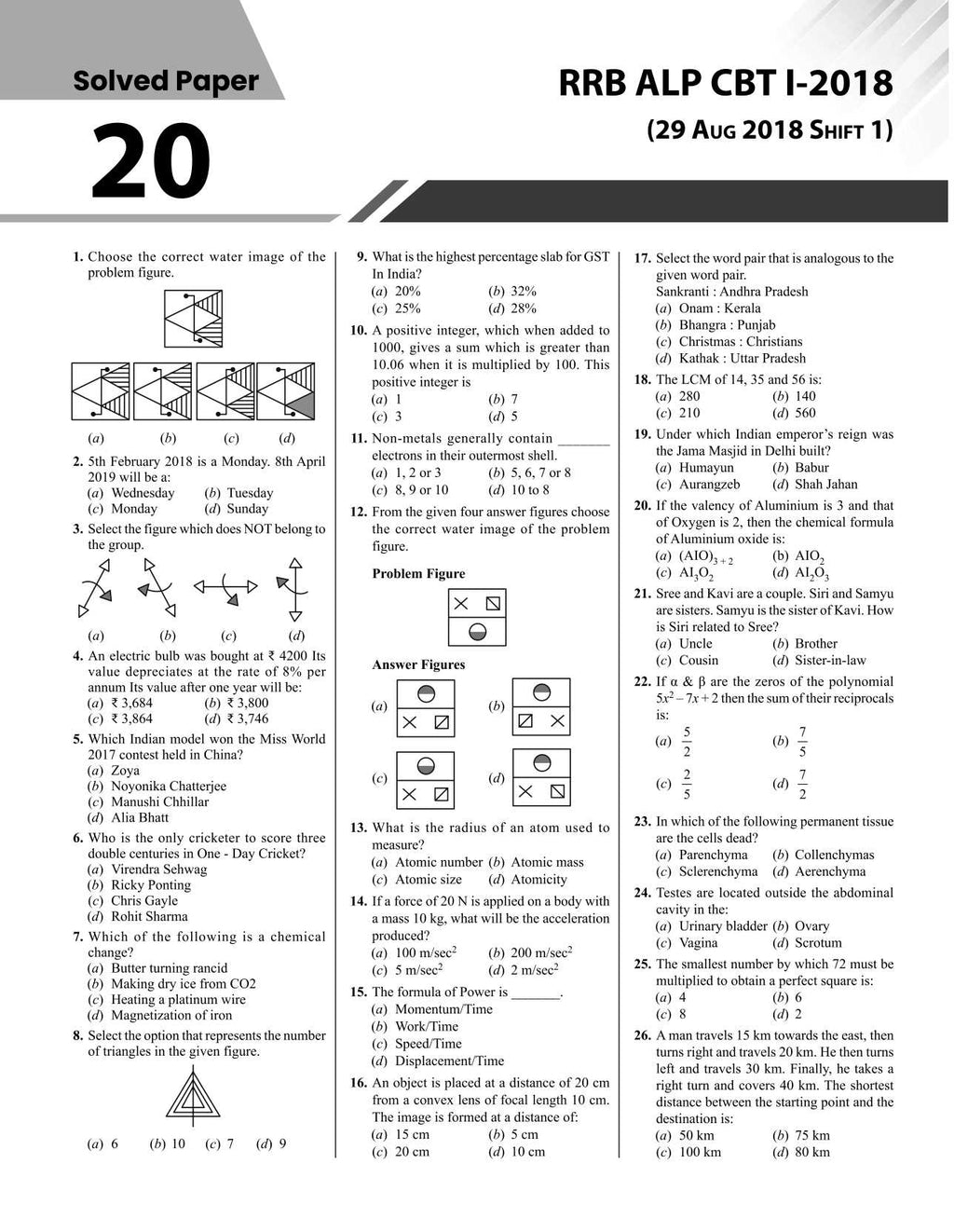 PW All in one RRB Assistant Loco Pilot (ALP) 2024 CBT Paper-1 Study Package with Chapterwise Theory and Exercises Including 20 Previous Solved Papers (PYQs) and 10 Practice Sets