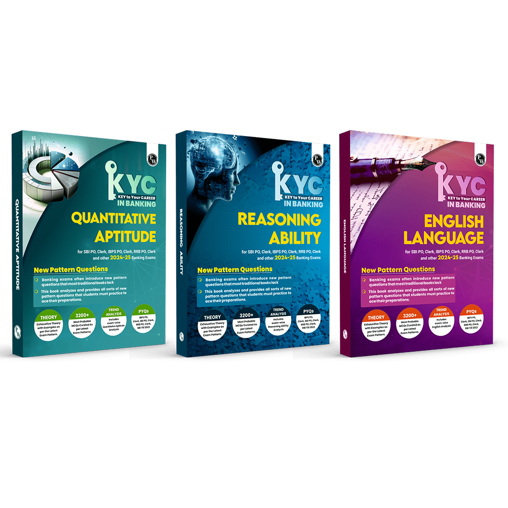 Quantitative Aptitude, Reasoning Ability and English Language Combo Set of 3 Books For All Banking Exams 2024 - 2025 with PYQs and New Pattern Questions - Key To Your Career For Banking