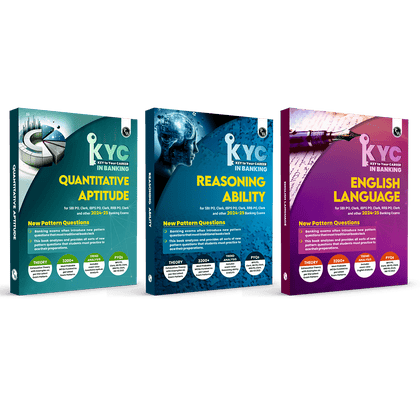Quantitative Aptitude, Reasoning Ability and English Language Combo Set of 3 Books For All Banking Exams 2024 - 2025 with PYQs and New Pattern Questions - Key To Your Career For Banking