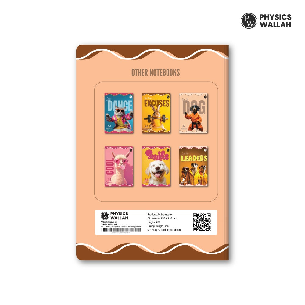 400 Pages A4 Notebook | Single Line Ruled set of 4 | Ruled Notebook for School, College & Office Use | Smooth Paper | Durable Cover