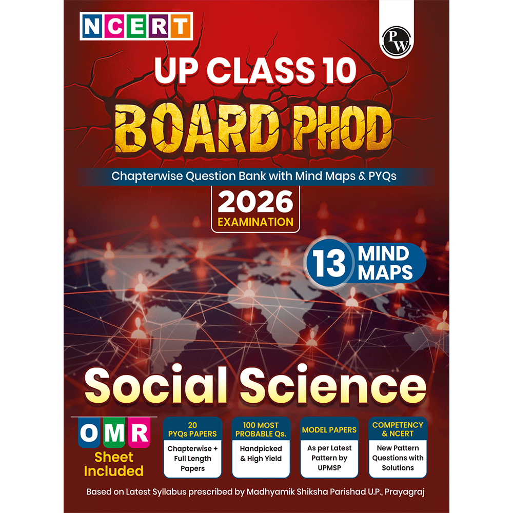 UP Board Phod Class 10 Social Science Question Bank Chapterwise with 14 Mind Maps and PYQs For 2026 Board Exam | 100 Most Probable Questions and Model Papers with OMR Sheet