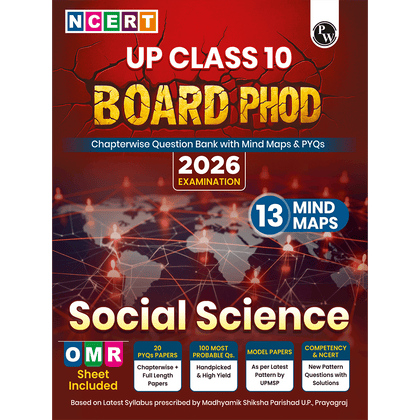 UP Board Phod Class 10 Social Science Question Bank Chapterwise with 14 Mind Maps and PYQs For 2026 Board Exam | 100 Most Probable Questions and Model Papers with OMR Sheet