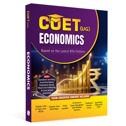 CUET (UG) Economics 2026 Chapterwise & Topicwise Question Bank with Past Year Questions PYQs and Mock Test | Mind Maps and Practice MCQs