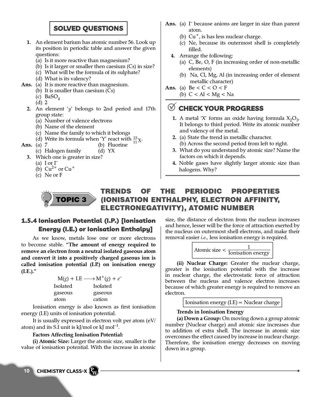 ICSE Class 10 Chemistry as Per Latest NEP For Exam 2024-25