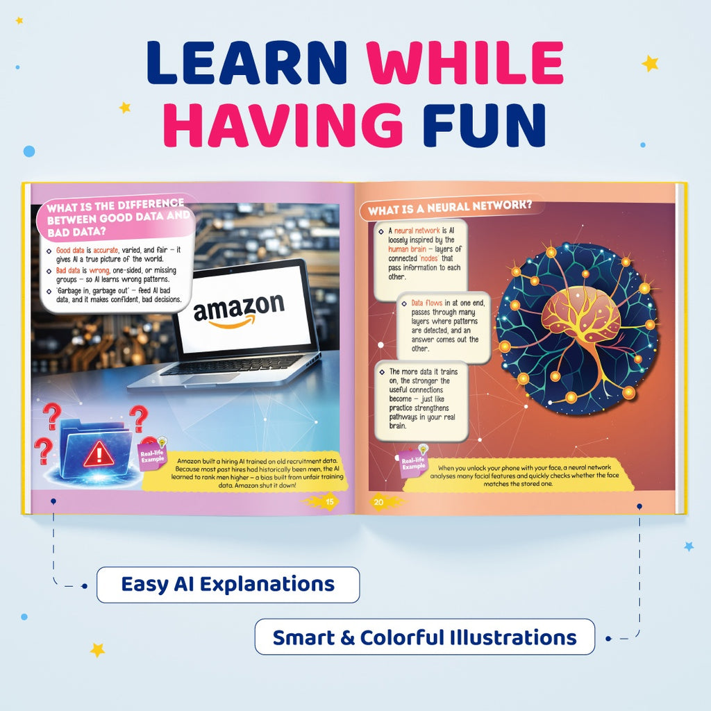 AI Book - The World Encyclopedia For Kids | AI Books for Beginners | AI Ideas, Real-life Fun Facts, Explore AI in Daily Life and Brain Activity Book for Kids 6 - 11 Years