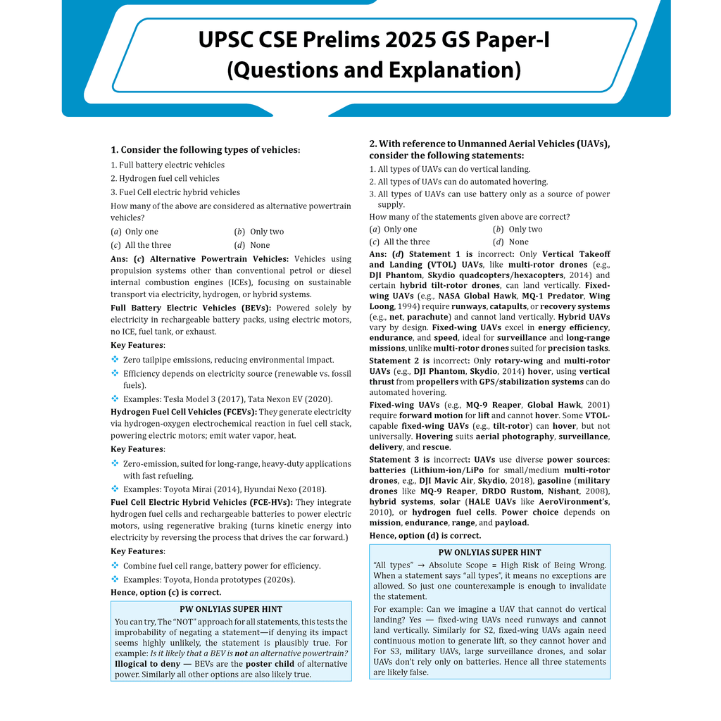 ONLYIAS UPSC 31 Years PYQs (2025-1995) GS Topicwise Solutions For Civil Services | Includes 3400+ MCQs, 120+ Topics Covered, Detailed Explanations, Extra Edge & Superhints