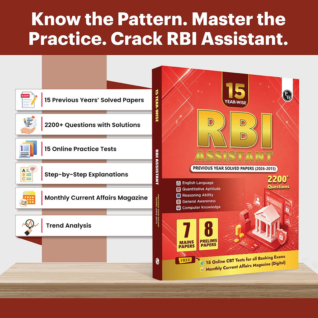 RBI Assistant Prelims & Mains 15 Year-wise  Previous Year Solved Papers (2026-2015) For 2027 Exam | 2200+ PYQs | 15 Online Mock Tests English Edition