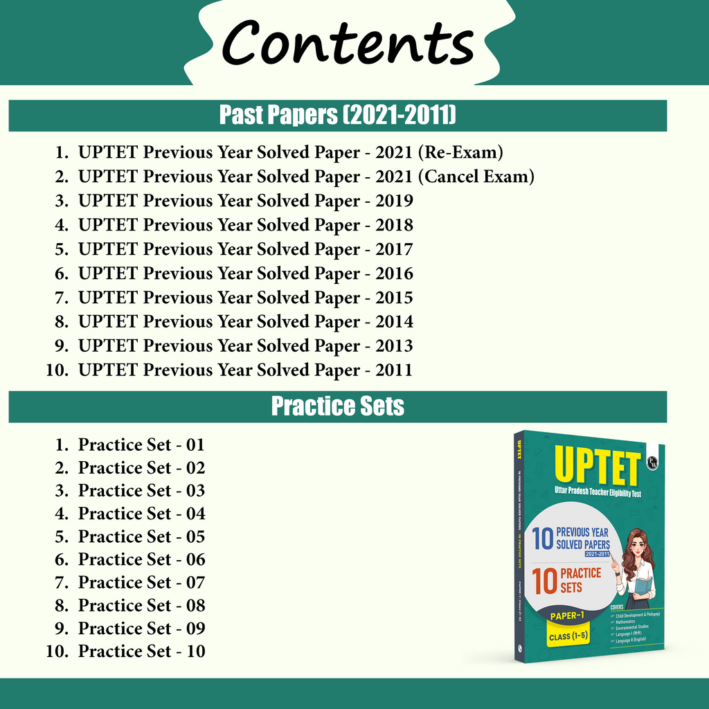 PW UPTET Paper 1 Class 1-5 Teacher Eligibility Test Exam 2026 | 10 Previous Year Solved Papers (2021-2011) and 10 Practice Sets | CDP, EVS, Maths, English, Hindi | 3000+ Questions