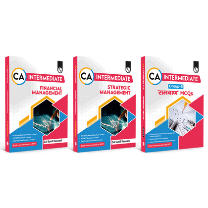 CA Intermediate Financial Management, Strategic Management By CA Sunil Keswani and Ramban MCQ Group 2 Combo Set of 3 Books For Jan 2027 Attempt