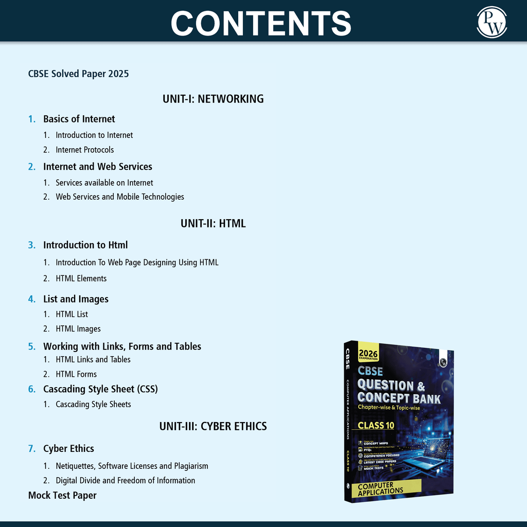 CBSE Question & Concept Bank (QCB) Class 10 Computer Application Chapter-wise and Topic-wise Solved Questions For 2026 Exams with Competency Based Question