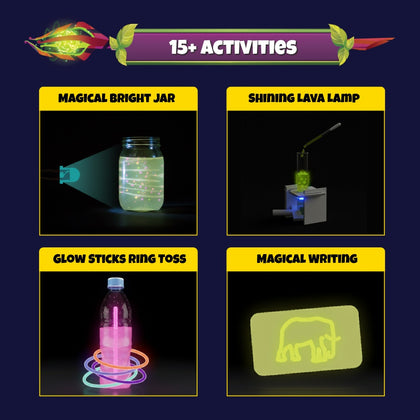 DIY Glow In the Dark Science Kit for Kids, 15+ Amazing Science Experiments, STEM Learning for 8-12 Years Old, Christmas Gift for Boys & Girls