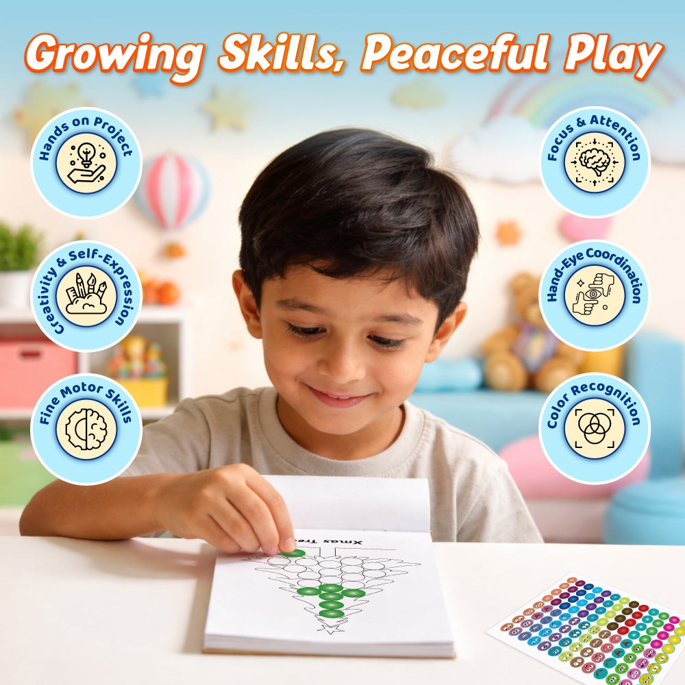 2000+ Dot Sticker Activity Book For 3+ Years Old Kids | Fun Sticker Set, Focus Builder, A to Z letters (Uppercase & Lowercase), Numbers 1-10 | Screen-Free Educational Activity For Kids