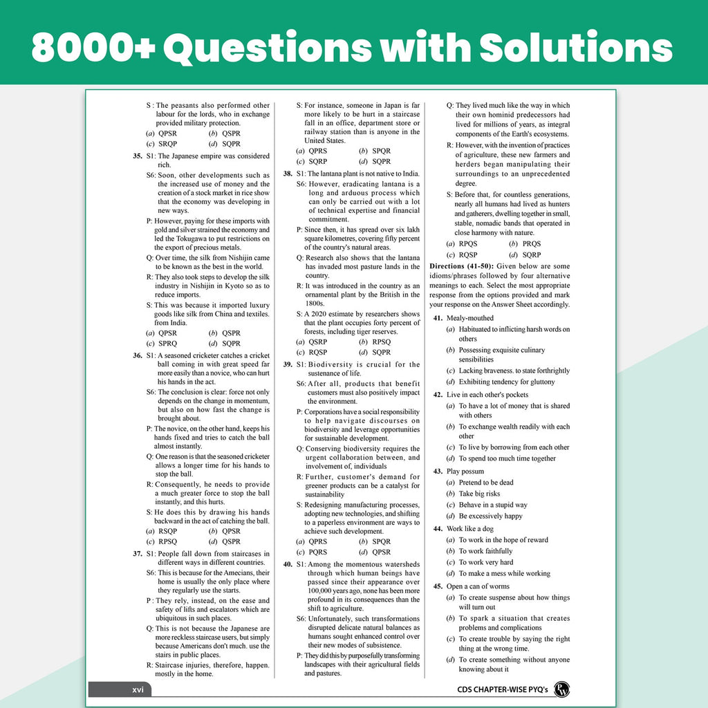 PW CDS PYQ Book - 23 Previous Year Solved Papers (Till April 2026) Combined Defence Service Exam 2026-27 | Chapterwise & Topicwise 8000+ PYQs with Solutions | General Knowledge, English & Mathematics