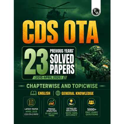 CDS OTA Book 2026 - 23 Previous Year Question Papers (Till April 2026) PYQ | Chapterwise & Topicwise 5000+ PYQs with Detailed Solutions | Covered English & General Knowledge