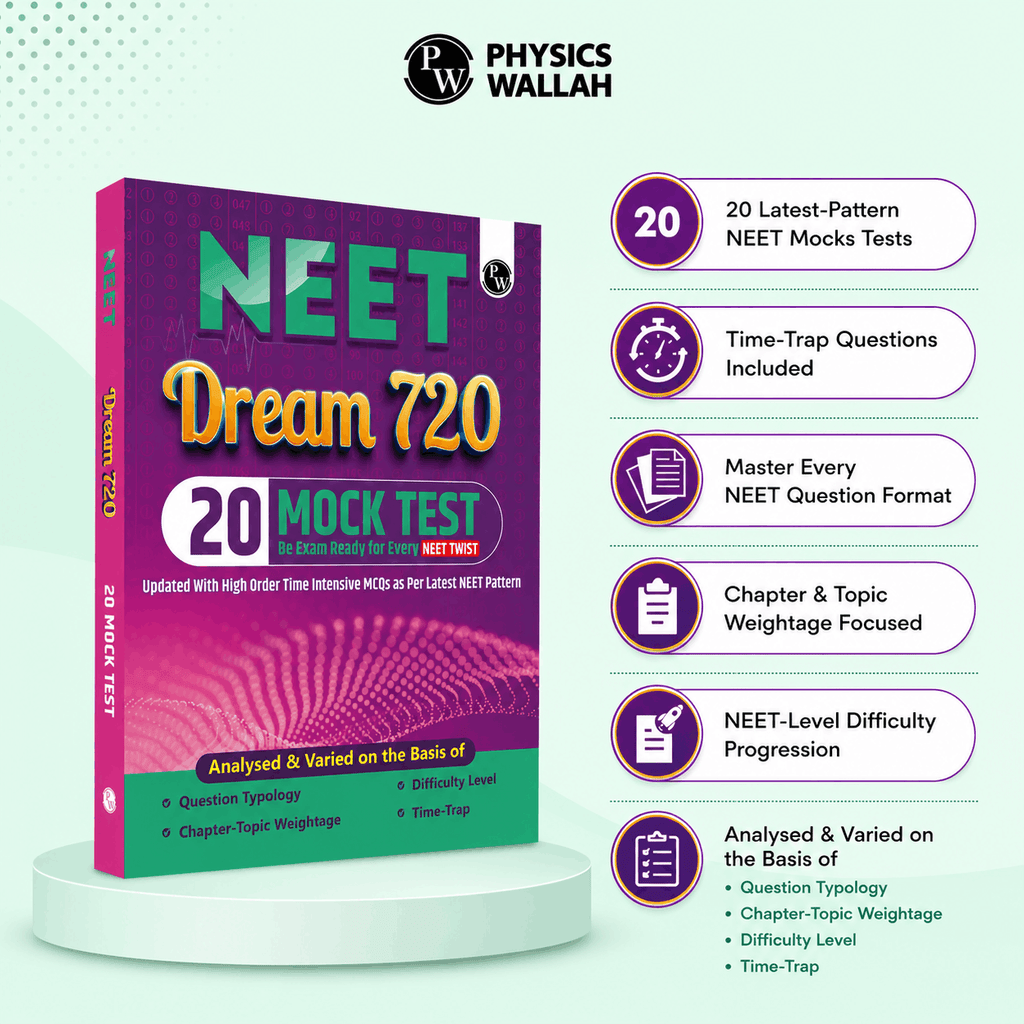 PW Toppers Kit for NEET Set of 5 Books with 4 Motivational Posters | Physics, Chemistry, Biology Handbook, NEET Past 10 Year Papers and NEET Dream 720 Mock Tests