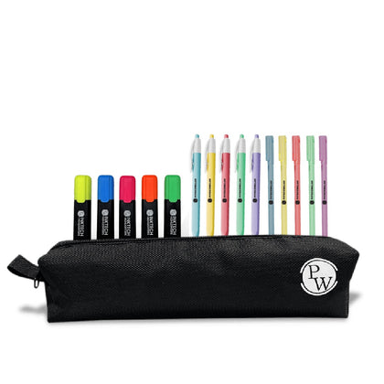 Study Tools Kit  Pens, Highlighter & Stationery Pouch