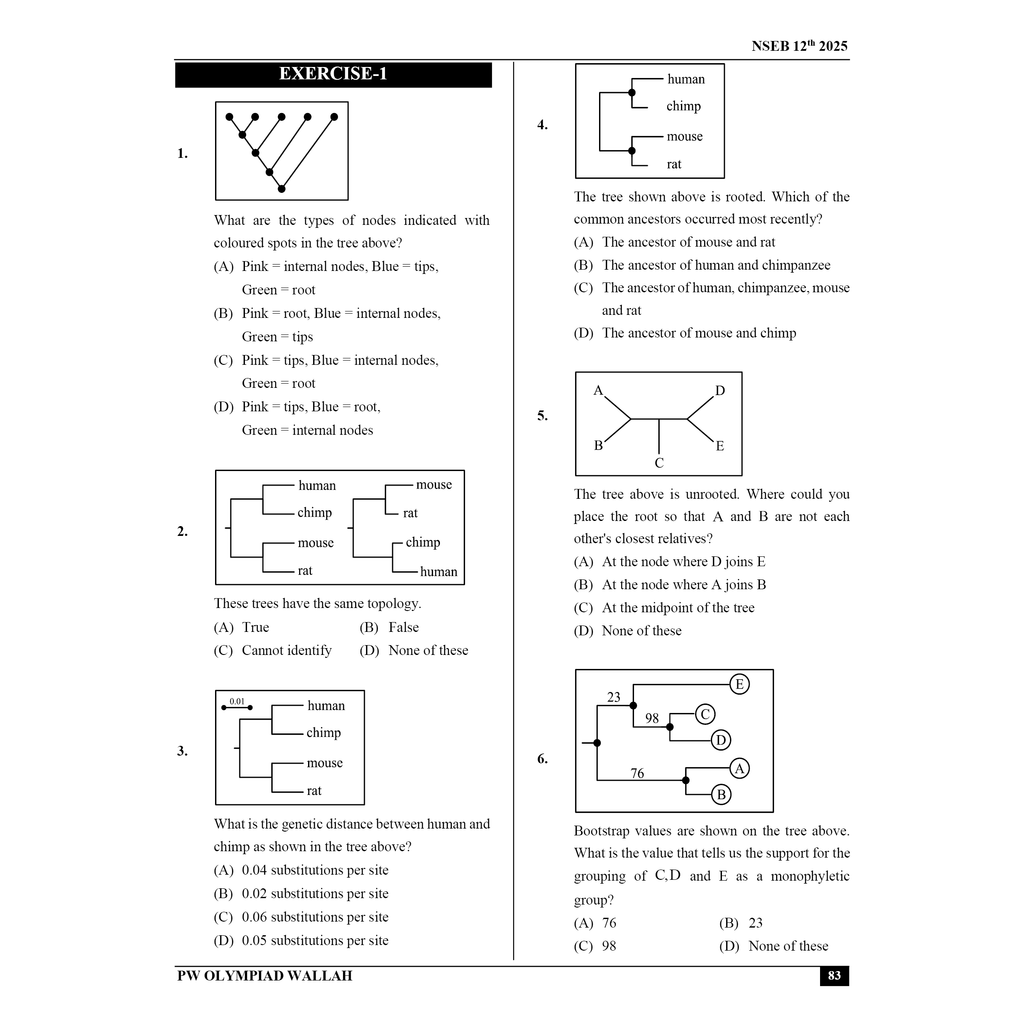 Olympiad Wallah NSEB Class 12 Advanced Biology (Part 1) For Biology Olympiad 2025 | Practice Questions, PYQ, Detailed Solutions | Ideal For INBO & IBO