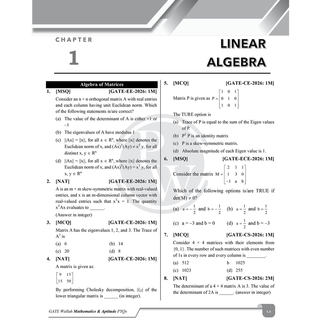 GATEWALLAH Mechanical Engineering and Engineering Mathematics & General Aptitude Combo Set of 2 Books Topicwise Previous Years Solved Questions with Video Solutions For 2026 Exams