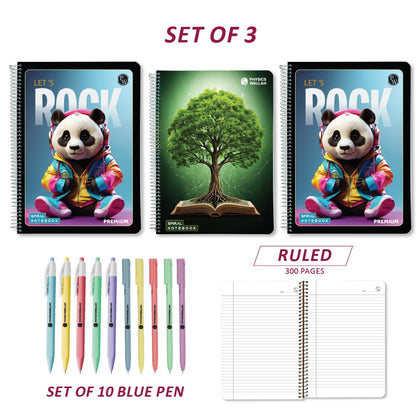 Student Practice Combo  Perfect for Question practice and notes taking (Ruled Single subject) Pen with set of 10
