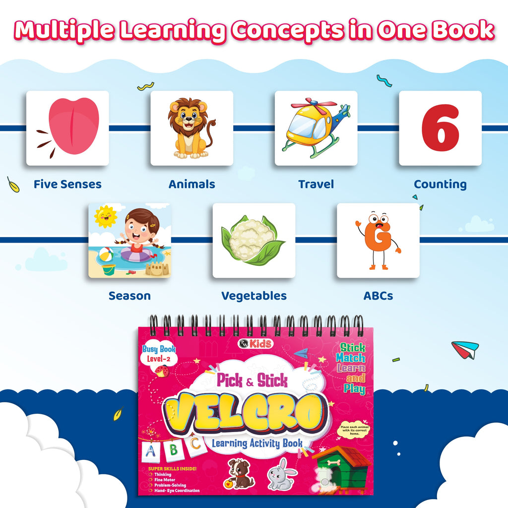 Busy Toddler Velcro Cognitive Activity Book- Level 2