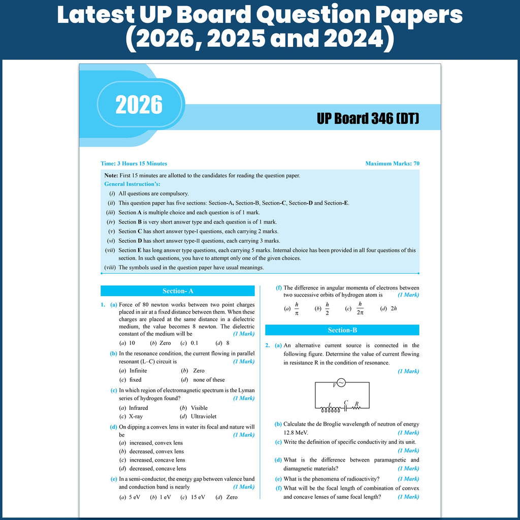 UP Board Class 12 Question Bank Physics Guru Mantra By Dhananjay Sir For 2026-27 Exam | NEP 2020 | Chapter-wise Mind Maps with Previous Year Questions, NCERT Exemplar & Model Papers