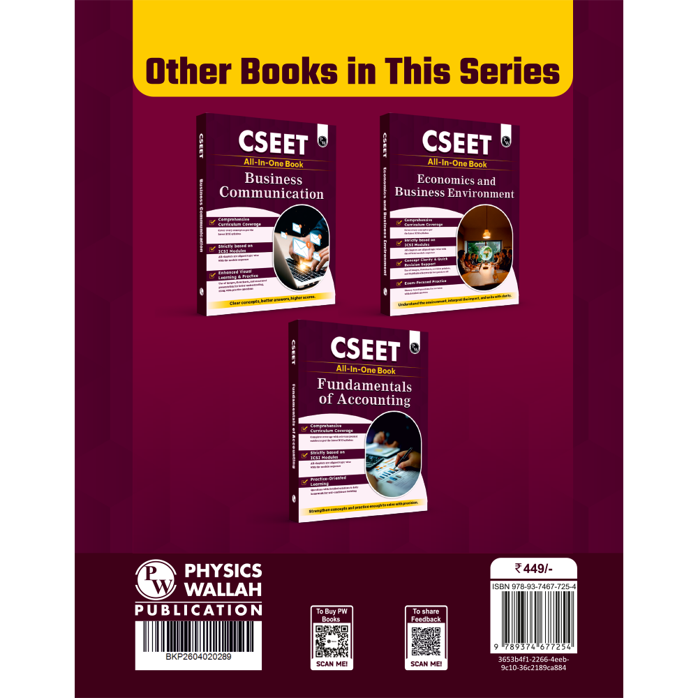 PW CSEET All in One Book Business Laws and Management October 2026 Attempt | Comprehensive Curriculum Coverage | Strictly Based on ICSI Modules | Concept + Practice Integration