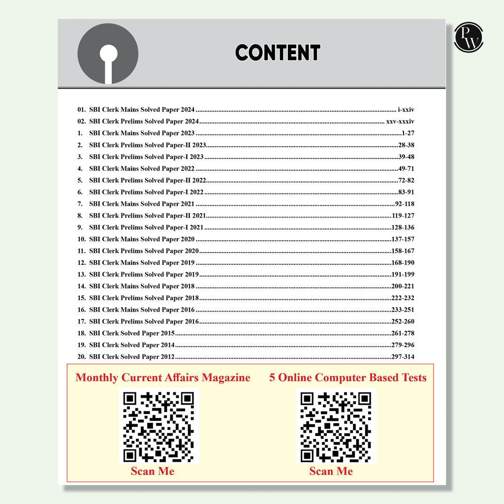 22 SBI Clerk Prelims & Mains Previous Year Solved Papers (Till April 2025) with 5 Online Mock Tests For 2025-26 Exam | PYQs | Fully Solved | English Edition