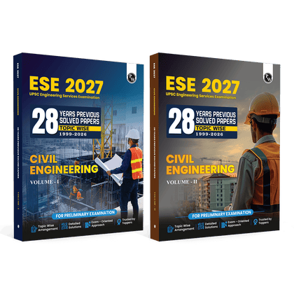 UPSC ESE 2027 Topicwise 28 Previous Years Solved Questions Civil Engineering Preliminary Examination Volume 1 & 2 Combo Set of 2 Books