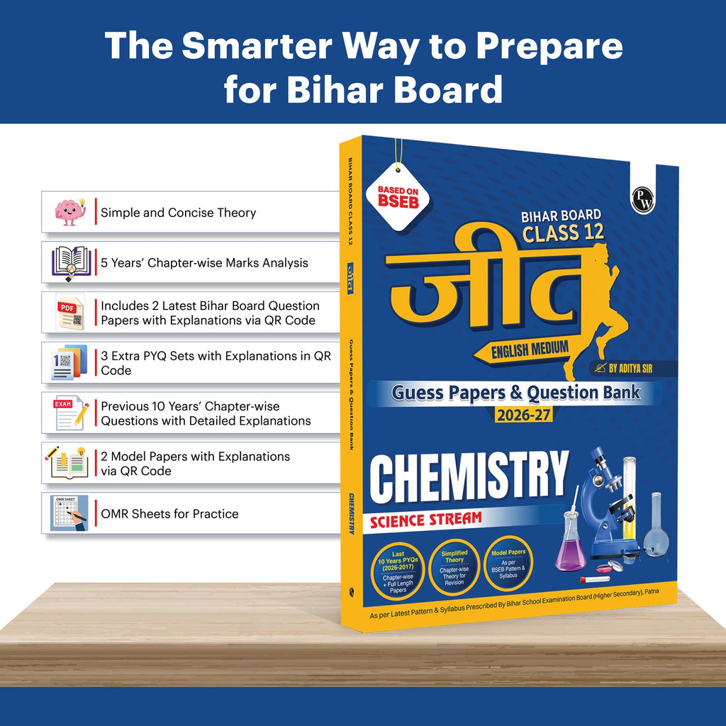 Bihar Board Class 12 Question Bank Chemistry JEET Guess Papers & Question Bank By Aditya Sir For 2026-27 Exam | Chapterwise Theory & Previous 10 Years Questions, Model Papers with OMR