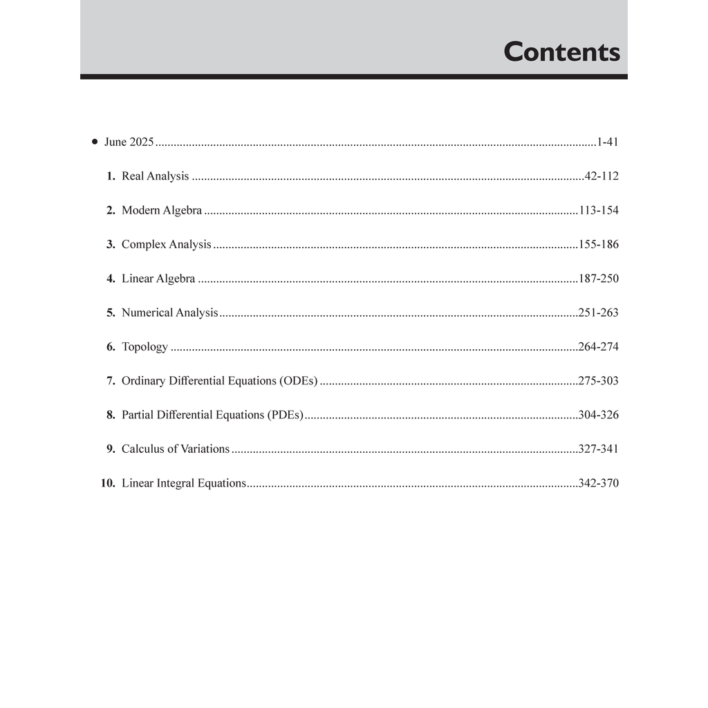 CSIR - NET Recap Mathematical Sciences Chapterwise & Yearwise Previous Years Solved Papers (2025-2015) PYQ Latest June 2025 Exam Questions Covered l GATE, TIFR, BARC, and IIT JAM Exams