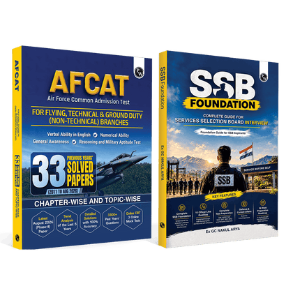 PW AFCAT 33 Previous Years’ Solved Papers (2011 to Aug 2026) and SSB Foundation Complete Guide By Ex-GC Nakul Arya Sir Combo Set of 2 Books For 2027 Exam