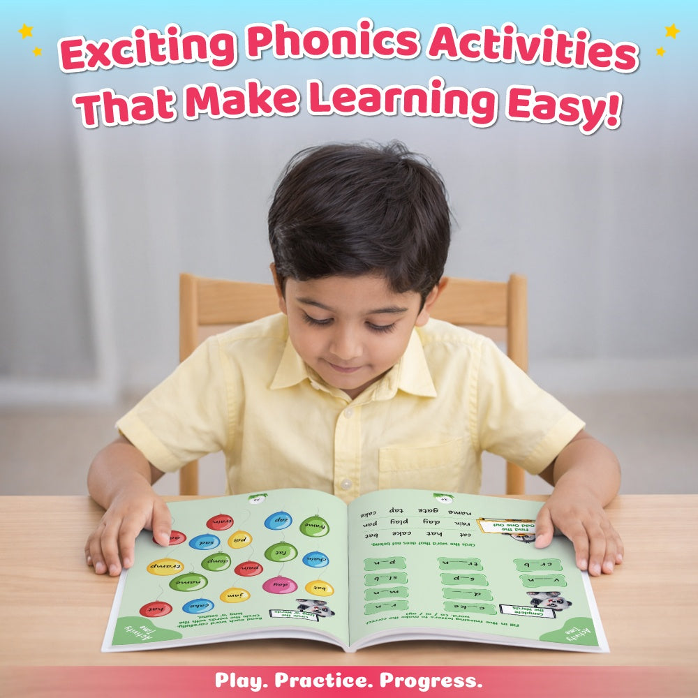 My First 1200 Phonics Activity Book For Kids | Learn Word Families, Short & Long Vowels, Alphabet & Special Sounds, Blending, Word Formatting & Sight Words | Montessori Activity Book For Kids