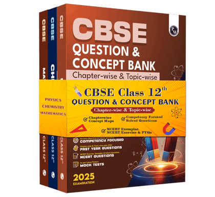 CBSE Question and Concept Bank (QCB) Class 12 Physics, Chemistry, Mathematics Combo Set of 3 Books For 2025 Board Exams