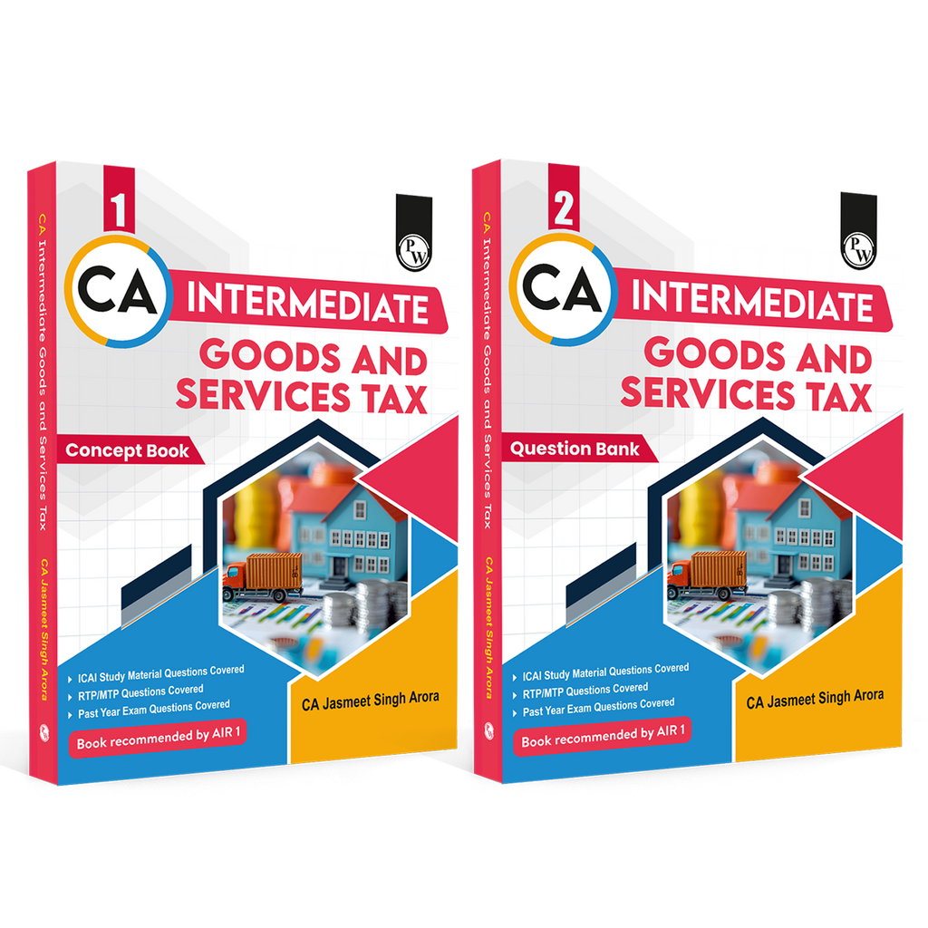 CA Intermediate Group 1 Goods & Services Tax Concept Book & Question Bank Combo Set of 2 Books By CA Jasmeet Singh For May 2027 Exams | Covering Theory, Exercises and PYQs