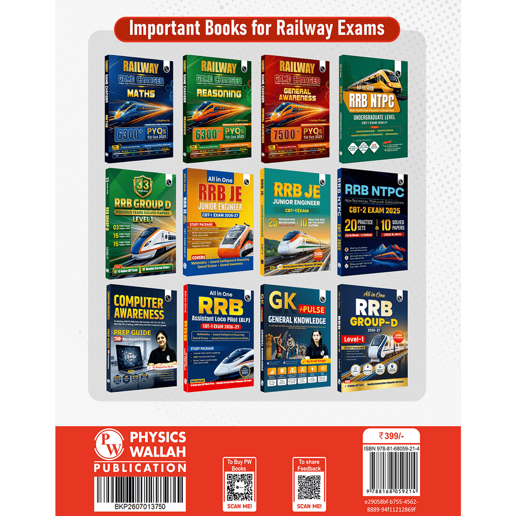 Railway General Science Chapterwise Theory, Exercise & 3500 PYQs Till 2026 For RRB ALP, Technician, NTPC CBT-1 & 2, Group D and JE Exams 2026-27 English Edition