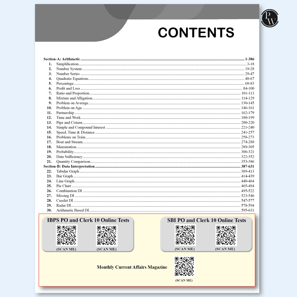 PW KYC Quantitative Aptitude | Chapterwise Theory, Exercise, Past Year Questions (PYQ) By Sumit Jaiswal For SBI PO, Clerk, IBPS PO, Clerk, RBI & Other Banking Exams 2025- 26 | Free 20 Online Tests