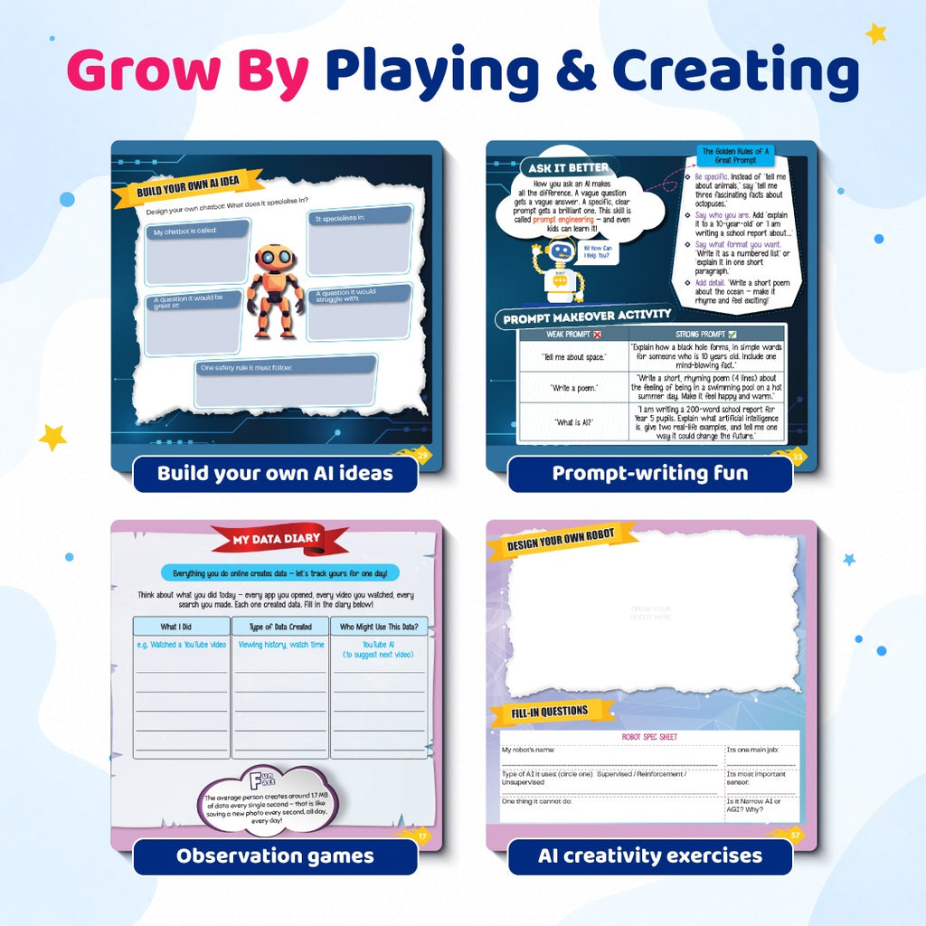 AI Book - The World Encyclopedia For Kids | AI Books for Beginners | AI Ideas, Real-life Fun Facts, Explore AI in Daily Life and Brain Activity Book for Kids 6 - 11 Years