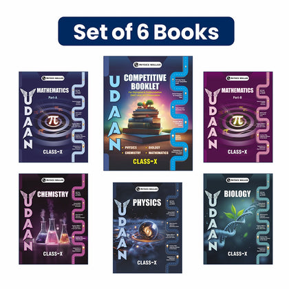 Udaan For Class 10 Physics, Chemistry, Mathematics Part A & B, Biology, Competitive Booklet Combo Set of 6 Books (2026 Edition) WIth  Digital Book