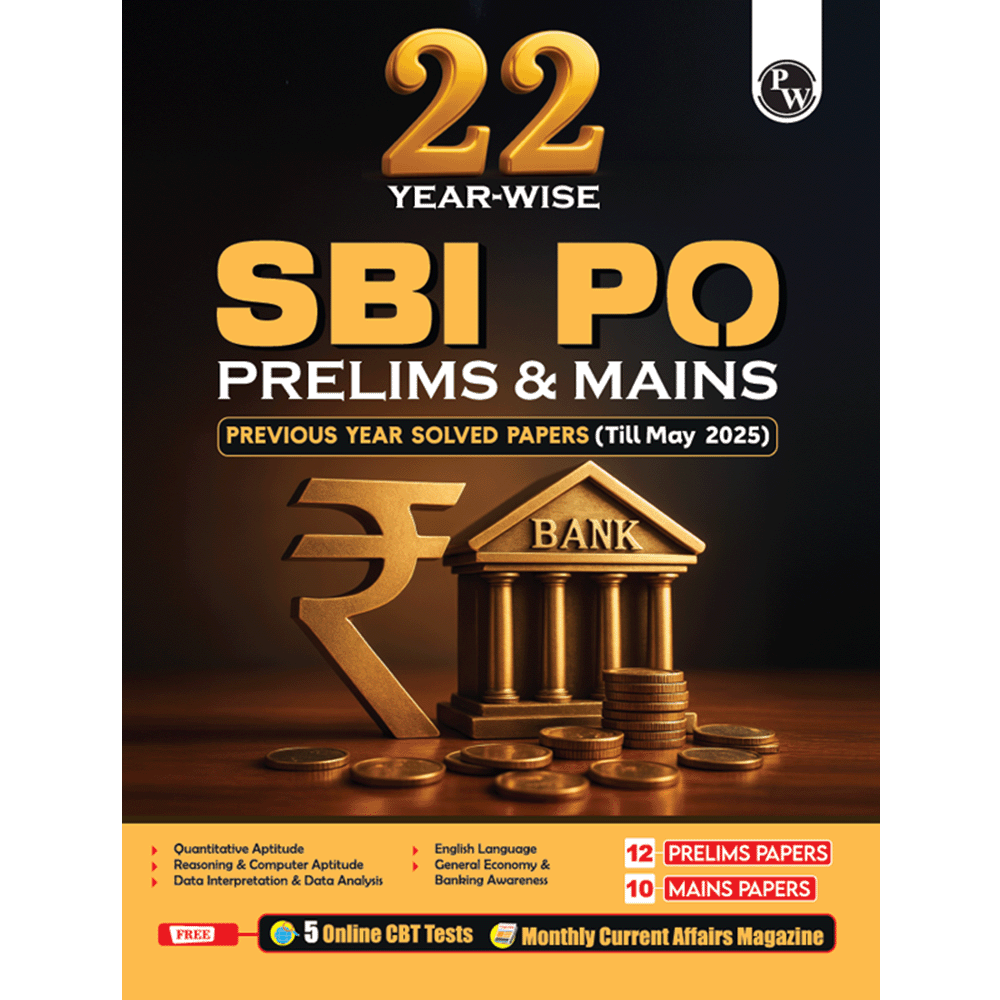 22 SBI PO Prelims & Mains Previous Year Solved Papers (Till May 2025) with 5 Online Mock Tests For 2025-26 Exam | PYQ | Fully Solved | English Edition
