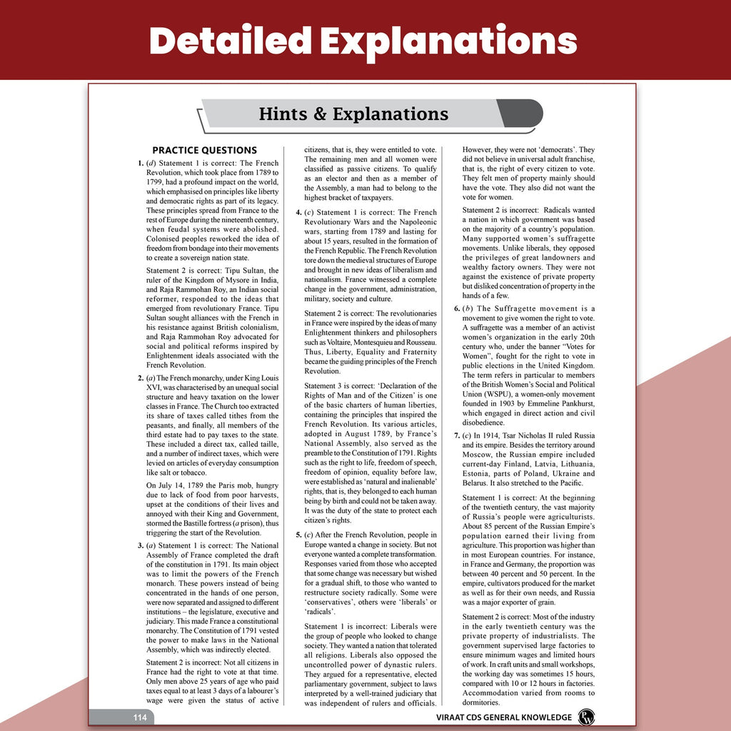Viraat CDS Book 2026 General Knowledge | PYQ (2026-21) | Latest 2026 Solved Paper | Chapterwise Theory, Solved Examples, Practice Exercises & Past Year Questions