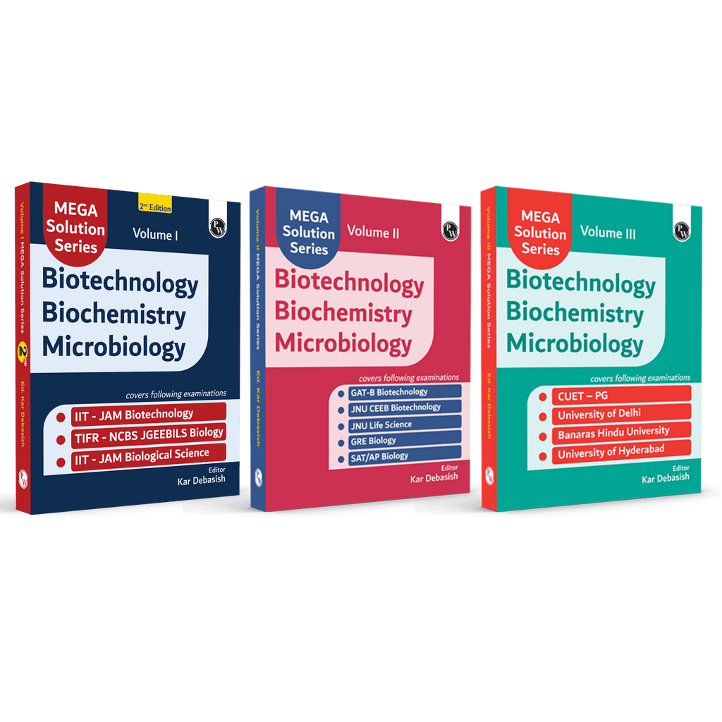 Mega Solution Series Biotechnology Biochemistry Microbiology Volume 1, 2 & 3 Combo Set of 3 Books By Debasish Kar For 2025-2026 Exams