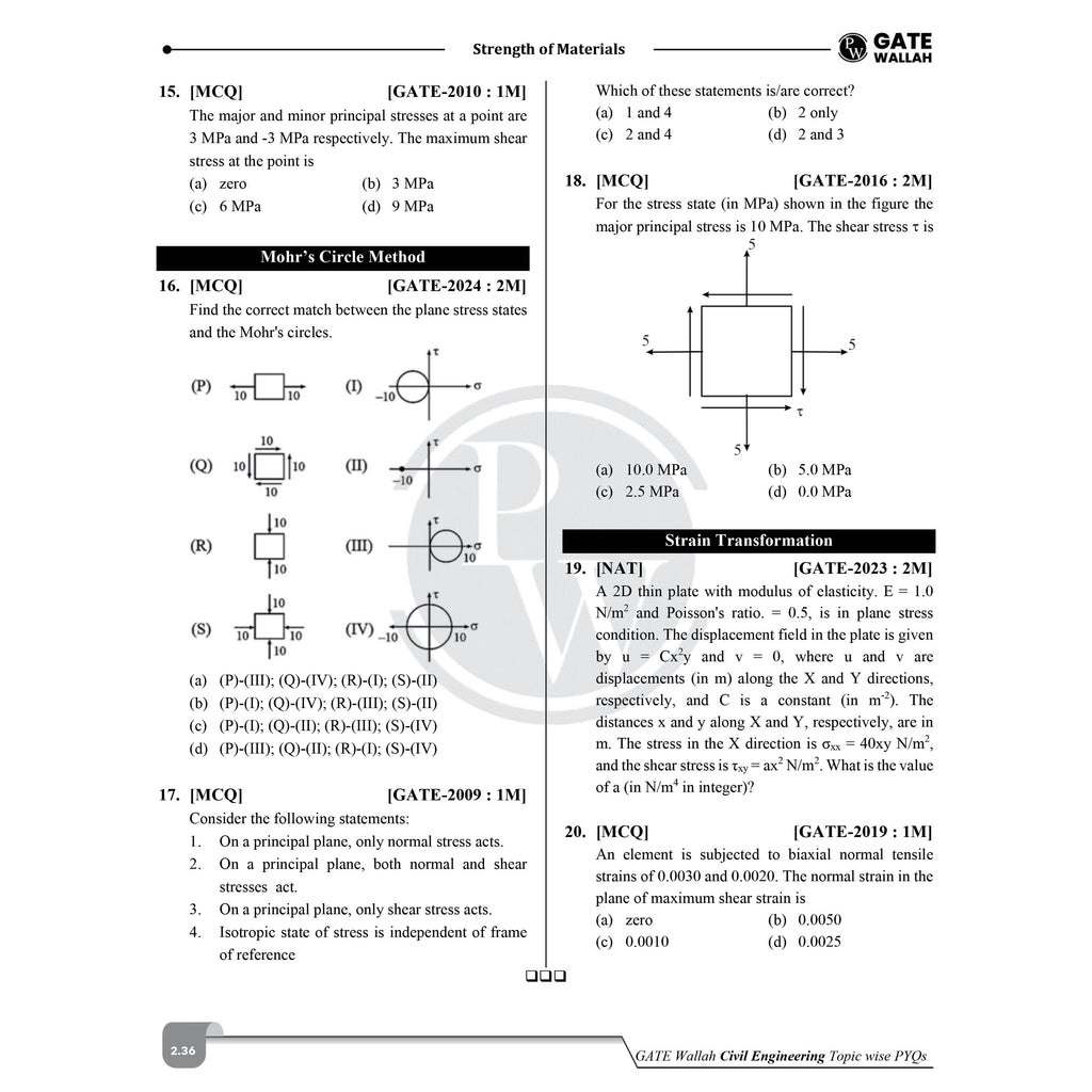 GATEWALLAH Civil Engineering Topicwise Previous Year Solved Papers (2026 - 2008) with Video Solutions For 2027 Exams | Detailed Text Solutions