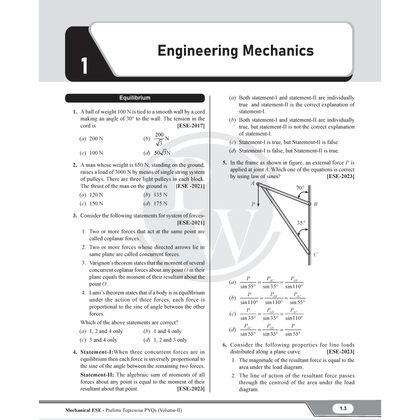 UPSC ESE Topicwise Previous Years Solved Questions Mechanical Engineering Preliminary Examination Volume 1 & 2 and General Studies & Engineering Aptitude Combo Set of 3 Books for 2026 Exams