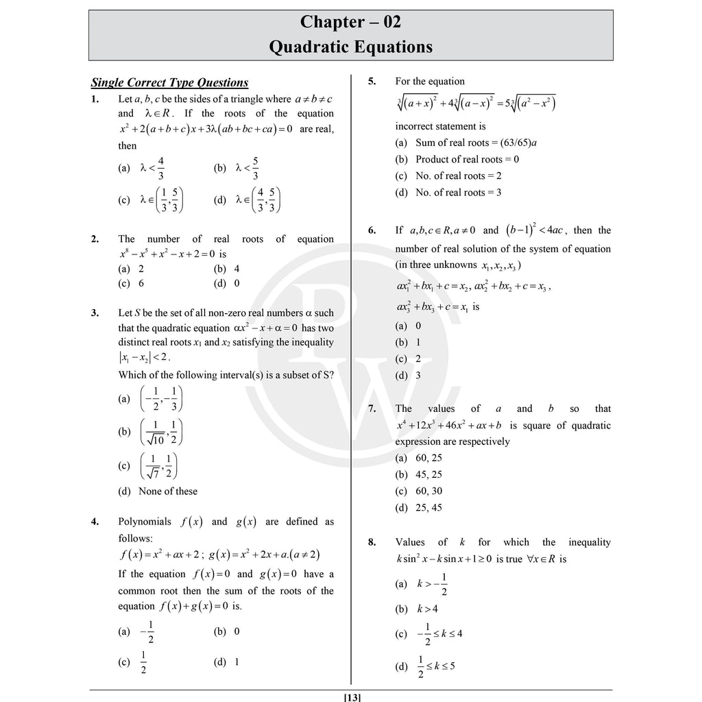 Mission 100 Mathematics Crash Course For JEE 2027 Exam | 2000+ Practice Questions Based on JEE Pattern with Detailed Solutions