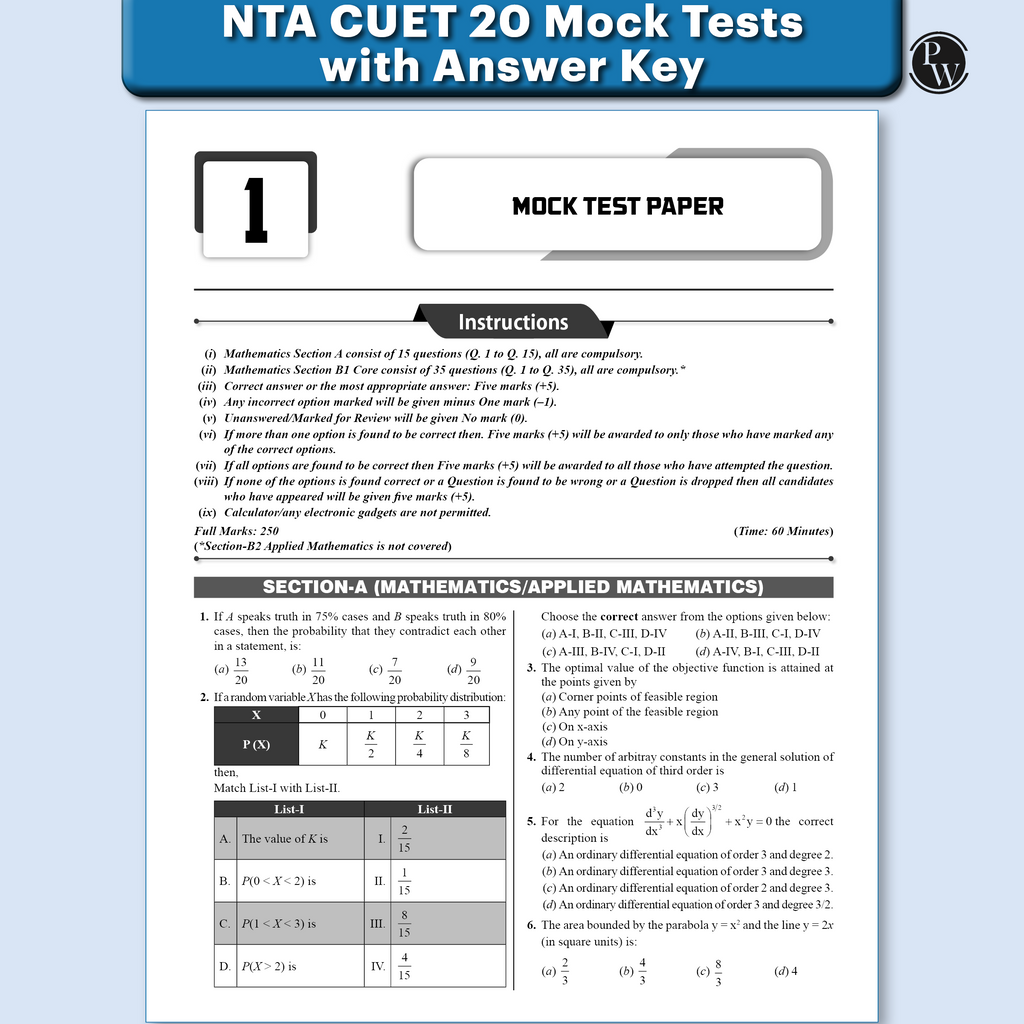 NTA CUET (UG) Commerce Stream 54 Past Years Solved Papers (2025-2022) & Mock Tests For Exam 2026 | 2450+ MCQs with Free Online CBT